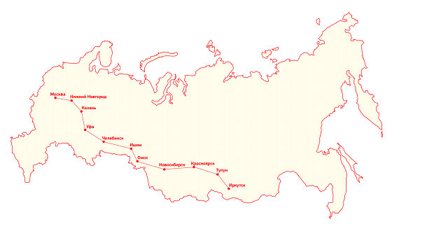 Дорожная карта москва иркутск