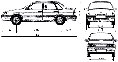 Чертеж кузова ваз 2115